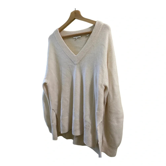 Vince cashmere v neck sweater off white xs/tp - Picture 4 of 7